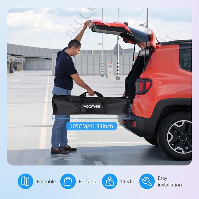 180 Inch Outdoor Projector Screen with Stand: VOOPVOR Portable Projection Screen and Stand, Indoor Rear Front Movie Screen 16:9 4K HD, with Carry Bag, Height Adjustable for Home Theater RVs Camping