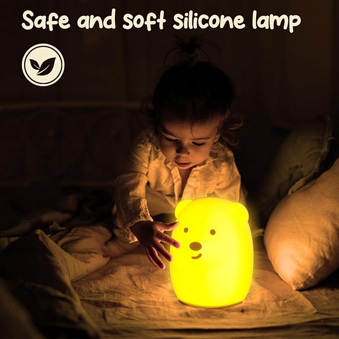 Night Light for Kids Cute Night Lamp Baby Night Light for Nursery 9 Color Changing Silicone Remote Sleep Timer for Toddler/Baby/Girls/Boys/Bedroom/Nursery