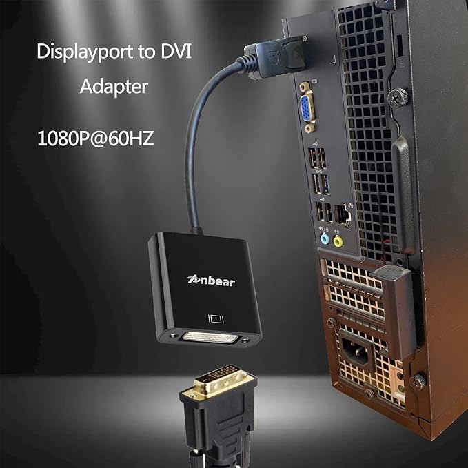 DisplayPort to DVI Adapter 10PACK, Display Port to DVI-D Adapter (Male to Female) Compatible with Computer,Desktop,Laptop,PC