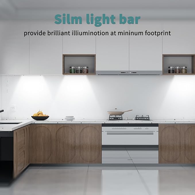 ASOKO Dimmable LED Under Cabinet Lighting Cold White 5000K, 3 Pack 12 inch Linkable Led Under Counter Lights for Kitchen, Shelf, Workbench, Cupboard Lighting, Upgrade UL Listed Plug 24V