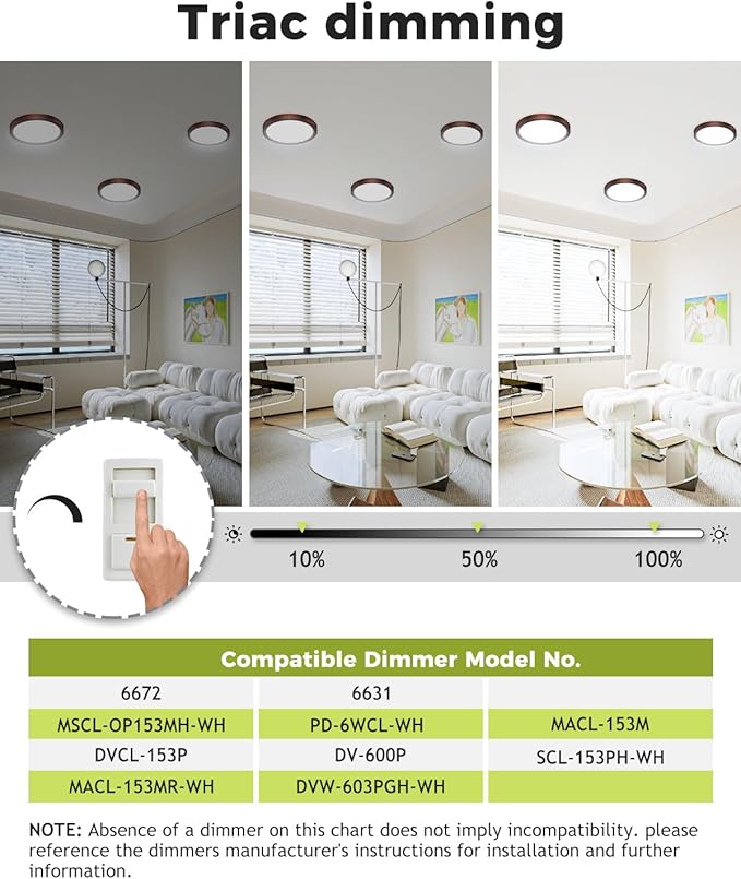 hepside 1Pack Dimmable Flush Mount Ceiling Light Fixture Oil Rubbed Bronze, 3CCT Selectable 3000/4000/6500K Ceiling Lamp, 7.5INCH 15W 1500LM Low Profile Light for Bedroom, Kitchen, Bathroom, Hallway