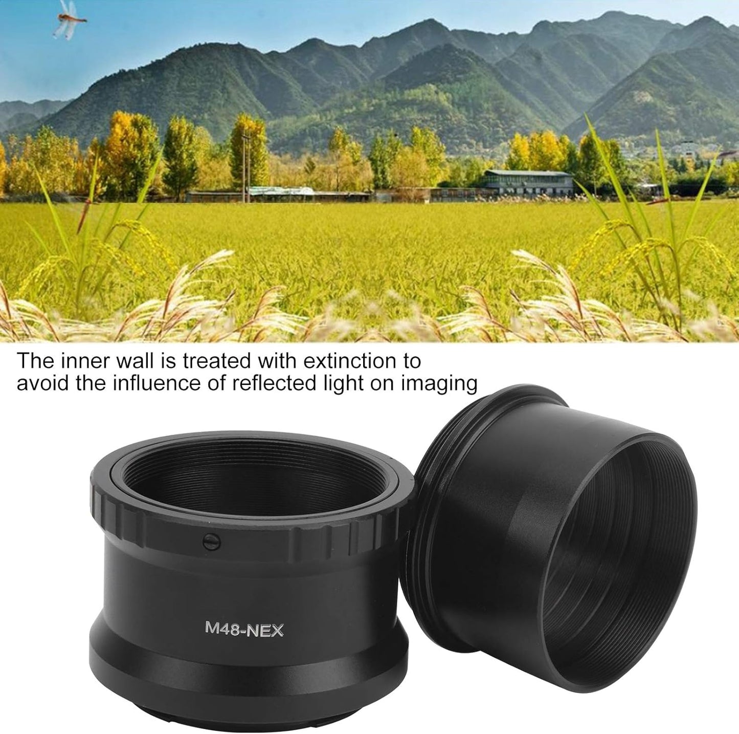 YYOYY Telescope Camera Adapter, 2 Inch M48x0.75mm T-Type Adapter for Sony E Mount Camera