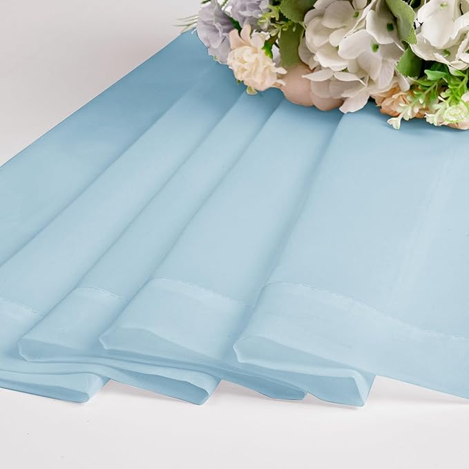 Chyhomenyc Sky Blue Sheer Curtains 78 Inches Long 2 Panels Set for Living Room, Light Filtering Voile Lightweight Bedroom Curtains, Rod Pocket Solid Window Treatment Drapes, Each 42W x 78L