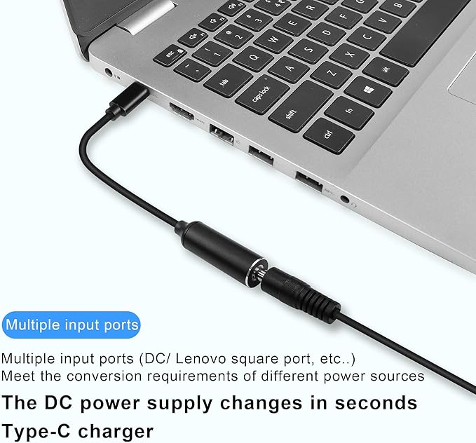 4.5mm Laptop Charging Adapter, Female DC 4.5 x 3.0mm to Male Type C for Dell 65W USB-C Laptop Charger XPS and Latitude 5000 Charging Plug Gender Converter
