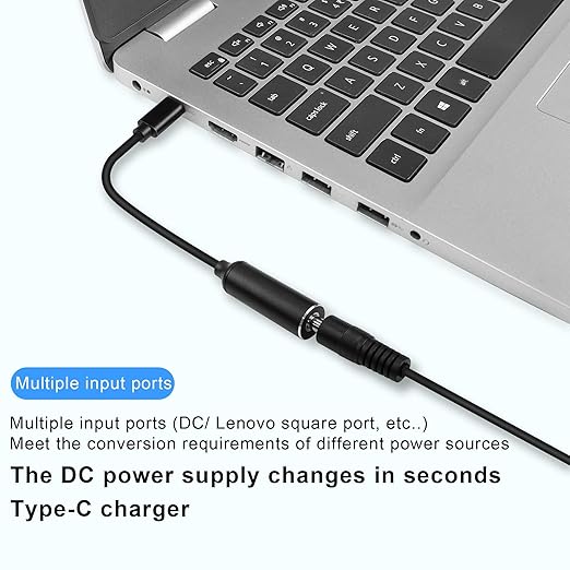 7.4mm Laptop Charging Adapter Female DC 7.4 x 5.0mm to Male Type C for HP 65W USB-C Laptop Charger