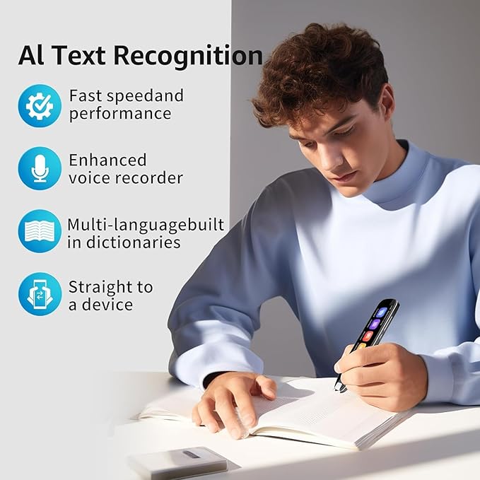 Translation Pen - Dyslexia Reading Tools for Kids, Text to Speech Scanning Pen, Support 130+ Languages Translator Pen for Language Leaners, Travel Business Offline Voice & Photo Translation