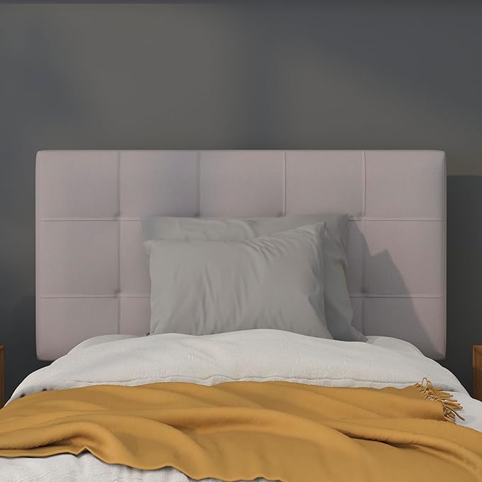 Flash Furniture Bedford Tufted Upholstered Twin Size Headboard in Light Gray Fabric