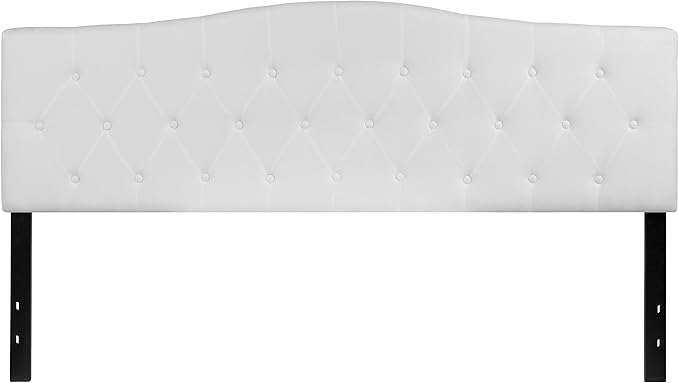 Flash Furniture Cambridge Tufted Upholstered King Size Headboard in White Fabric