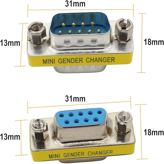 RS232 Serial Gender Changer 8-Pack 9 Pin DB9 Male to Male and Female to Female Adapter Coupler Connector for RS232 Serial Cable