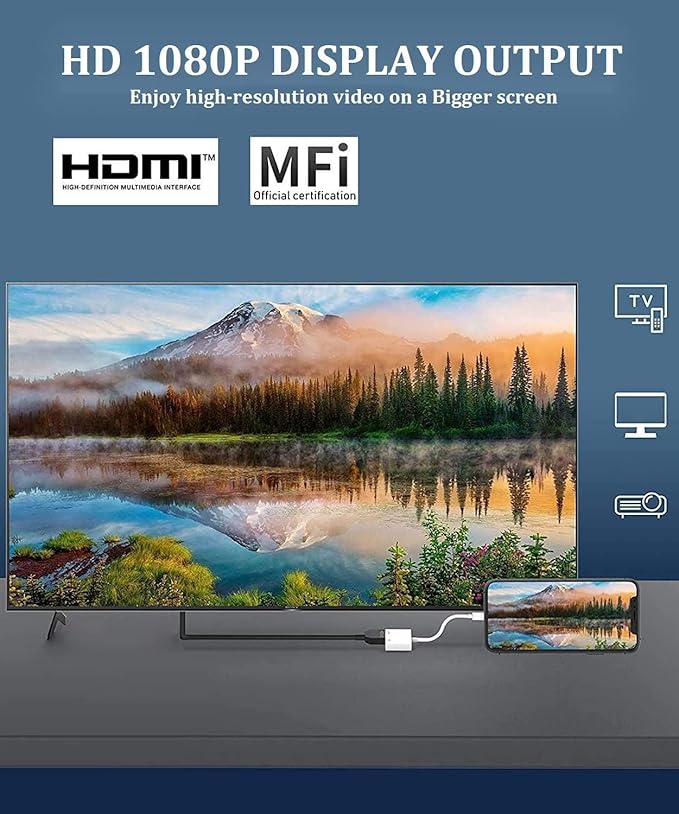 [Apple MFi Certified] 2 in 1 Lightning and USB-C to HDMI Adapter for iPhone,4K@60Hz DVI Lightning Type C Digital AV HDMI Adapter Cord for iPhone 17 16 15 14 13 12 11 XS XR X 8 HDTV/Projector/Monitor