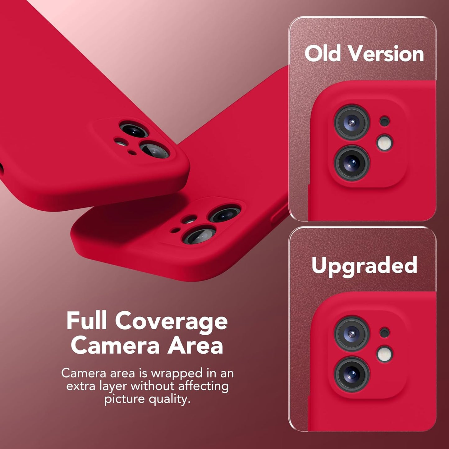 iPhone 11 Case, Compatible with MagSafe, Magnetic Silicone Slim Shockproof Protective Case - Red