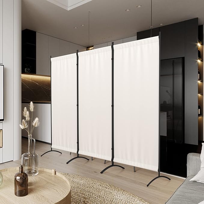Morngardo Room Divider Folding Privacy Screens 3 Panel Partitions Dividers Portable Separating for Home Office Bedroom Dorm Decor