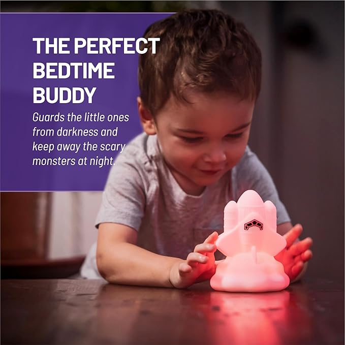Lumipets Space Rocket LED Baby Night Light, Cordless, Touch Control, Soft Silicone Material, 8 Lulling Colors, Portable