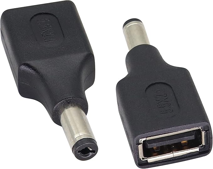 (2 Pack) 5V USB to DC5.5 × 2.1 mm Plug Power Converter Adapter USB 2.0 A Female to DC 5.5×2.1mm Male DC Barrel Power Plug Charger Cord Connector for 5V DC or USB Charging Device(F/5.5×2.1)