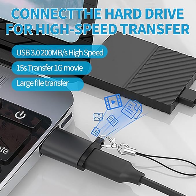 USB to USB C 3.0 Adapter 4 Pack, Type C to USB A Converter,USB-C Female to USBS Male, Compatible for Apple MacBook Pro, Mac Book, iPad, iPhone 16 15 14 13 12 Pro Max Samsung Galaxy S20-S23 More Black