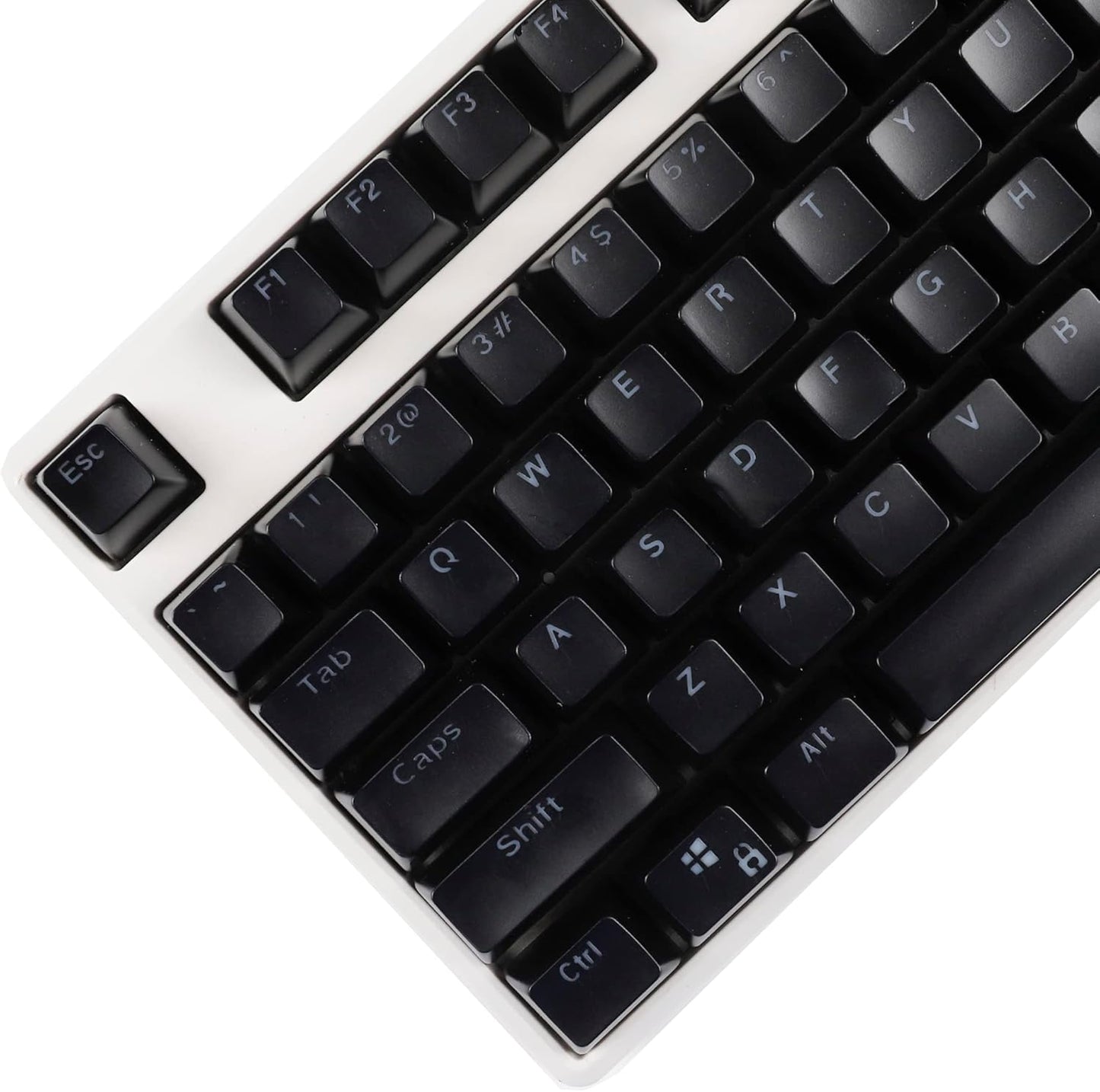 YMDK 104 Key SA Profile ANSI ISO Double Shot Keycaps for Standard MX 104 87 61 Keyboard (Black)