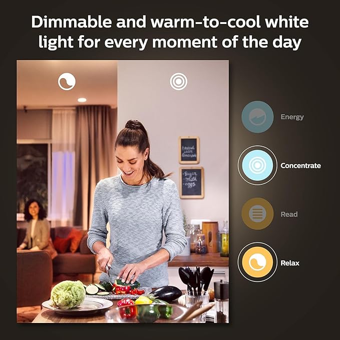 Philips Hue BR30 85W Smart LED Light Bulbs - White Ambiance - 4 Pack - 1200LM - E26 - Indoor - Control with App - Compatible with Alexa Google Assistant, and Apple Homekit