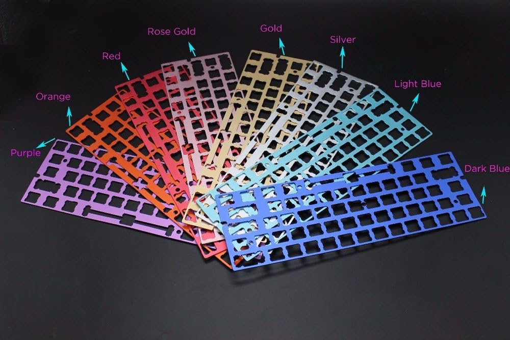 YMDK ANSI Costar Stabilizers, Anodized Aluminum Positioning Board Plate for GH60 60% Keyboard DIY (Black)