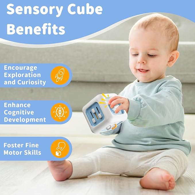 Busy Cube Toys for 1 Year Old, Montessori for 1+ Year Old, Travel Toys for Toddlers 1-3, Learning Fine Motor Skills| Birthday Gifts for 12 Months +