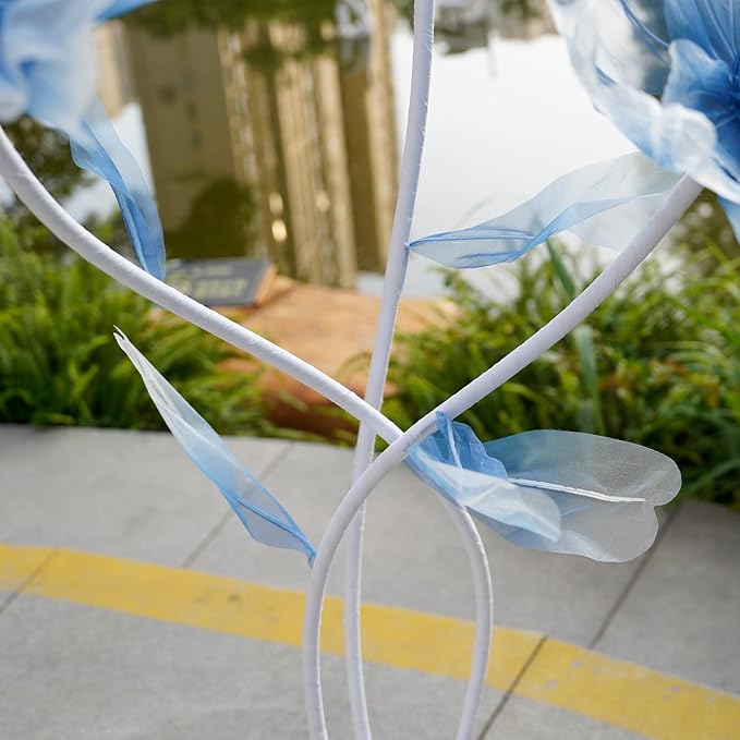 Giant Flowers for Decoration,66.9" Tall Floor Standing Life Size Silk Flower Decor - 3 Large Artificial Flowers with Stand for Wedding Reception, Party Banquet Background, Home Decor