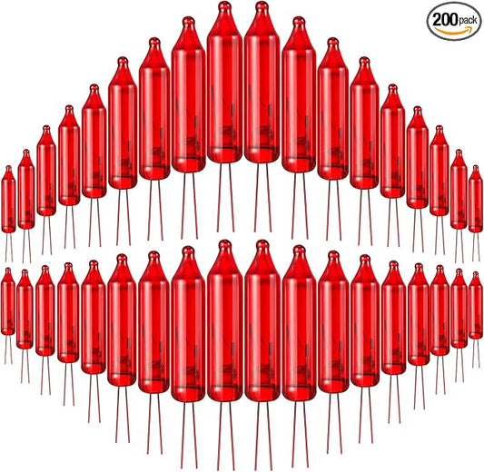 Mudder 200 Count 2.5V Christmas 50/100/150/200 Count Mini Incandescent Wire String Lights Replacement Bulbs Indoor/Outdoor Christmas Lights Decorations for Home Xmas Tree(Red)