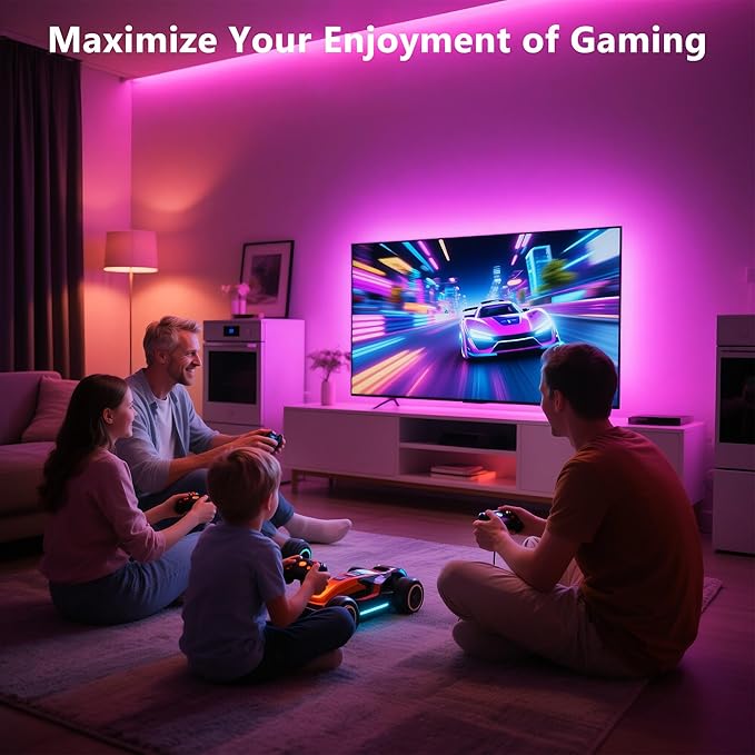 PANGTON VILLA Led Strip Lights 8.2ft for 40-60in TV, USB LED TV Backlight Kit with Remote - 16 Color 5050 LEDs Bias Lighting for HDTV