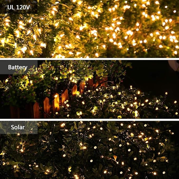 Brizled Christmas Lights Warm White, 2 Pack 33ft 100 LED Christmas String Lights, 120V UL Certified Connectable Xmas Tree Lighting Mini Xmas Light Set for Holiday Tree Home Party Indoor Outdoor Decor