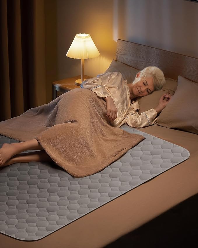 Washable Bed Pads 36" x 52" - 6 Pack, Grey, Waterproof Bed Pads for Incontinence, Bed Wetting Pads for Bed, Sofa, Floor, Resuable Underpads for Adults, Seniors, Pet