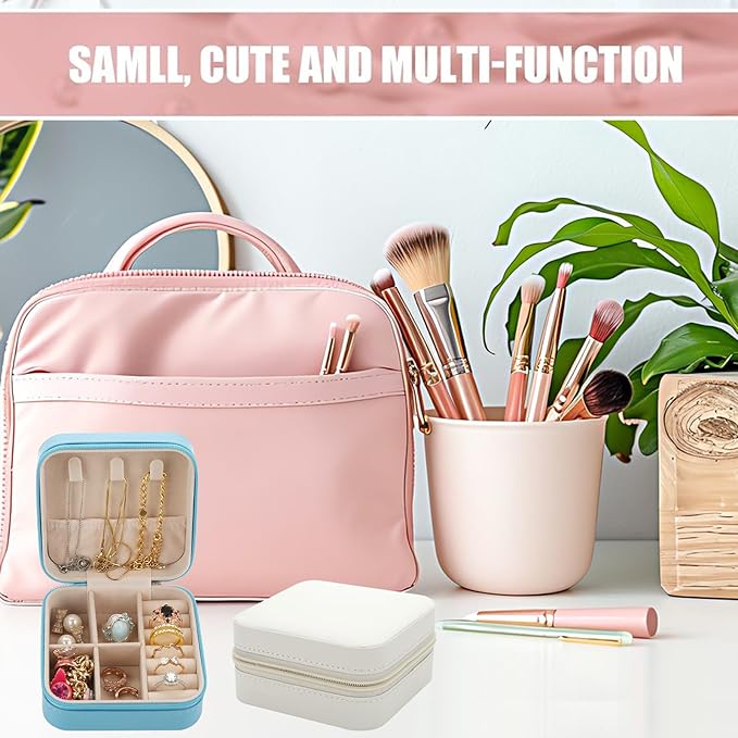 Bridesmaid Proposal Gifts Letter Cosmetic makeup bag bulk for Wedding Party Favors Bachelorette party decorations Toiletry Organizer Bag Makeup Case Gift (6, White&Gold)
