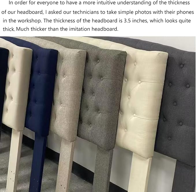 24KF Upholstered Button Tufted King Headboard and Velvet Fabric King/California King- Navy