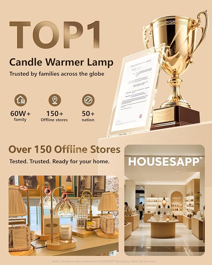 Candle Warmer Lamp, Wax Melt Warmer with Timer Dimmer, Height Adjustable, Black Lampshade, Includes 2 Bulbs, Birthday Gifts for Women, Mom, Christmas, Housewarming