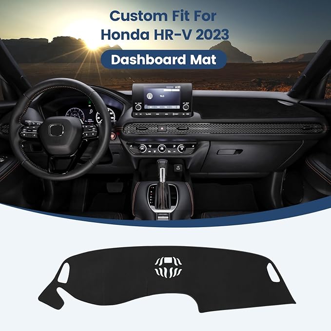 Dashboard Cover Mat Custom Fit for Honda HR-V 2023 2024 2025 Dash Cover Nonslip Dash Mat Protector Sunshade No Glare Black