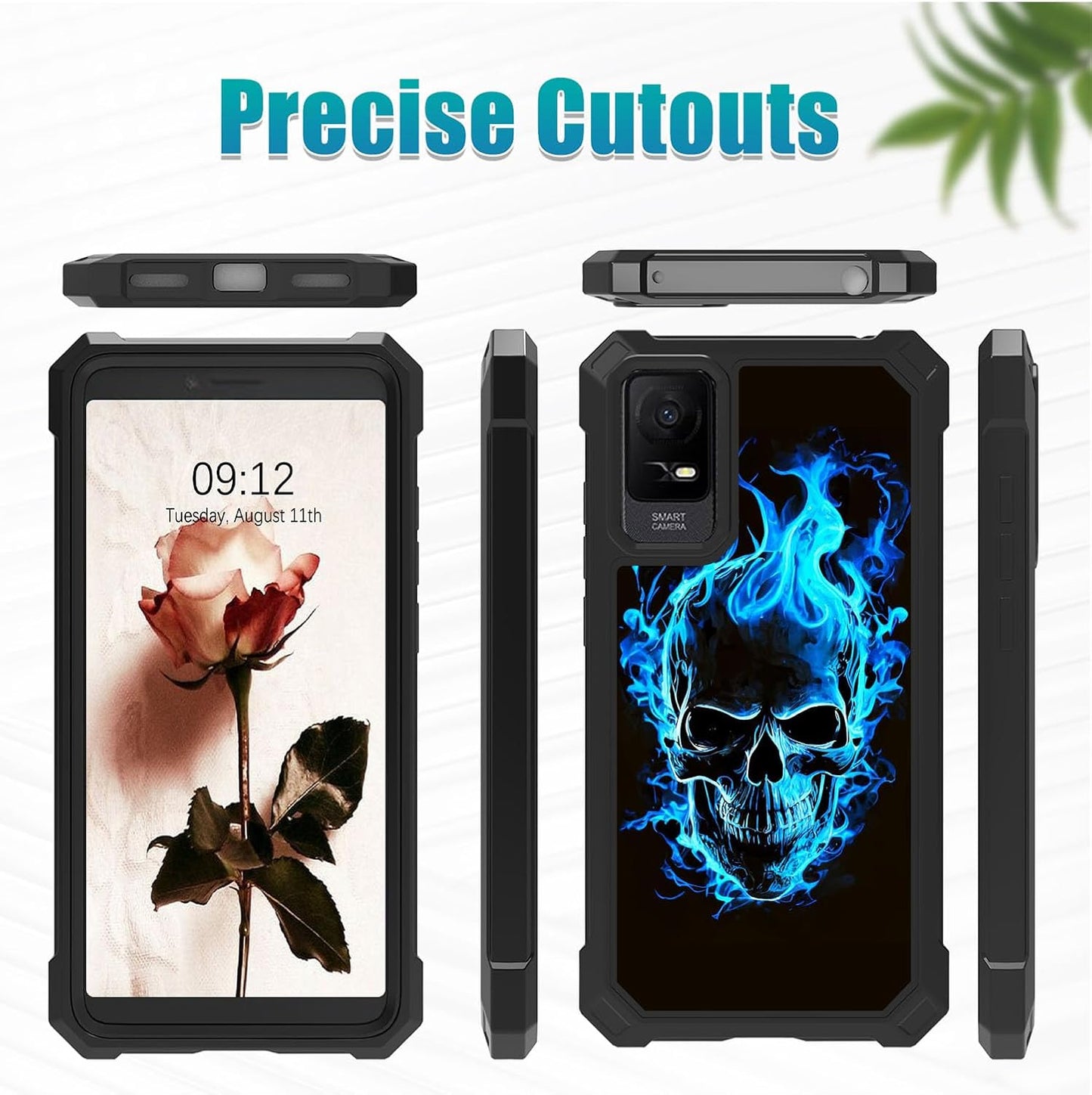 for TCL ION X Case, Heavy Duty Rugged Hard PC & Soft TPU Bumper with Glass Screen Protector for TCL ION X/ION V/40Z -