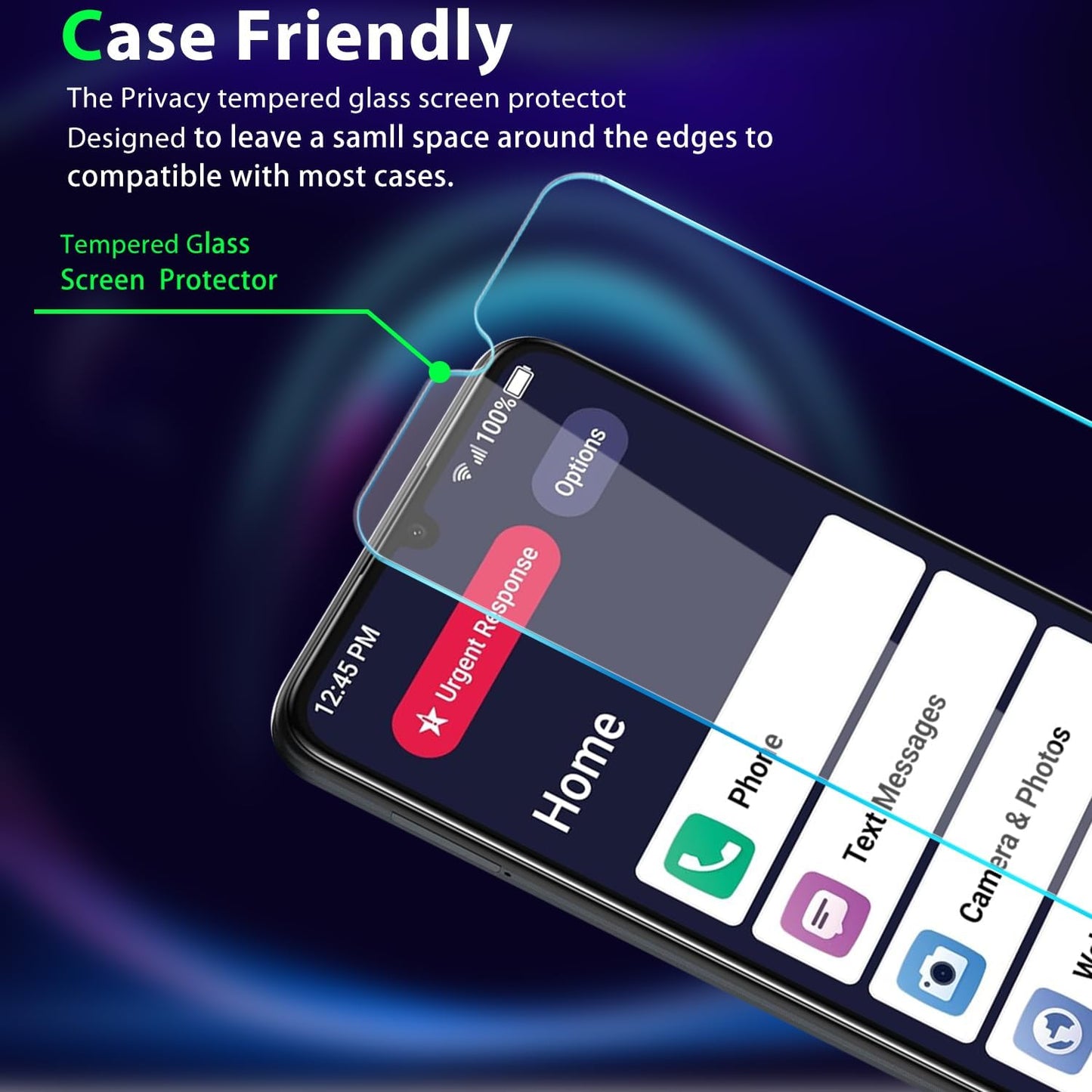 Lively Smart 4/Jitterbug Smart4 Tempered Glass Screen Protector 3 Pack, 9H Hardness, HD Clarity, Case Friendly, Bubble