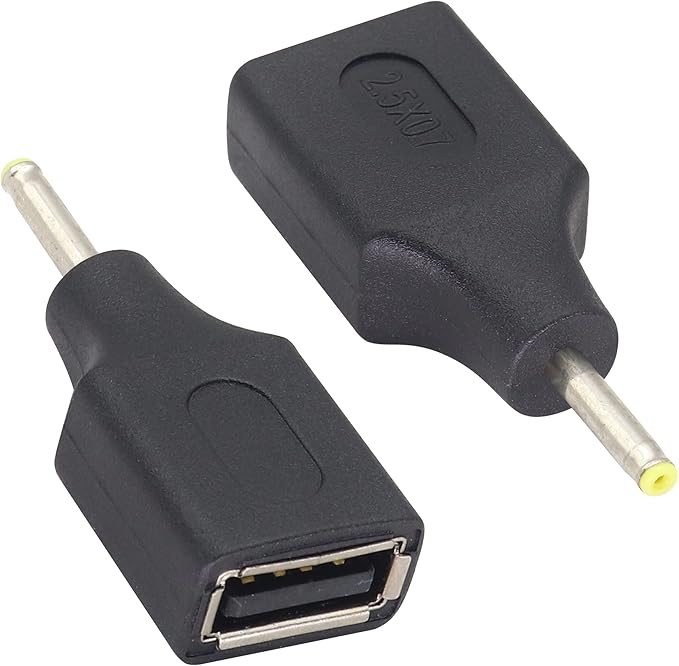 (2 Pack DC 2.5 × 0.7mm to USB DC Power Adapter USB 2.0 A Female to DC 2.5×0.7mm Male 5 V DC Power Charge Barrel Connector for Tablet,Access Control Attendance,Electronic Dog.(F/2.5x0.7)
