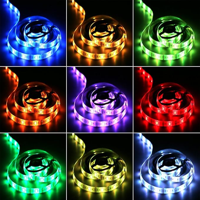 Battery Powered LED Strip Lights, 24-Keys Remote Controlled, DIY Indoor and Outdoor Decoration, 6.56ft Waterproof