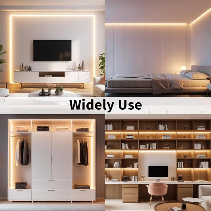 iNextStation 32.8ft/10M Warm White LED Strip Light, 24V 2835 SMD 600 LEDs Flexible Cuttable Waterproof LED Tape Light for Bedroom Kitchen Cabinet Wardrobe TV (Power Adapter not Included)