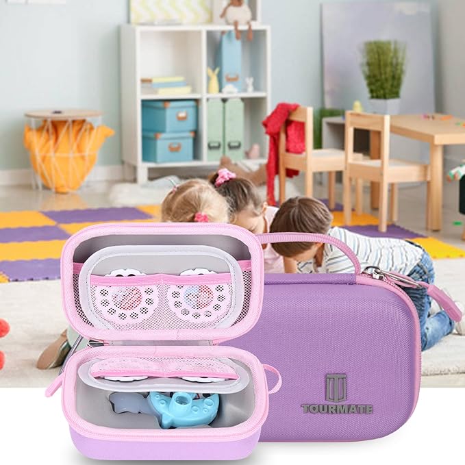 Hard Case Compatible for Moonlite Mini Projector and Story Reels, Storybook Projector Protective Storage Shell, CASE ONLY (Purple&Pink)