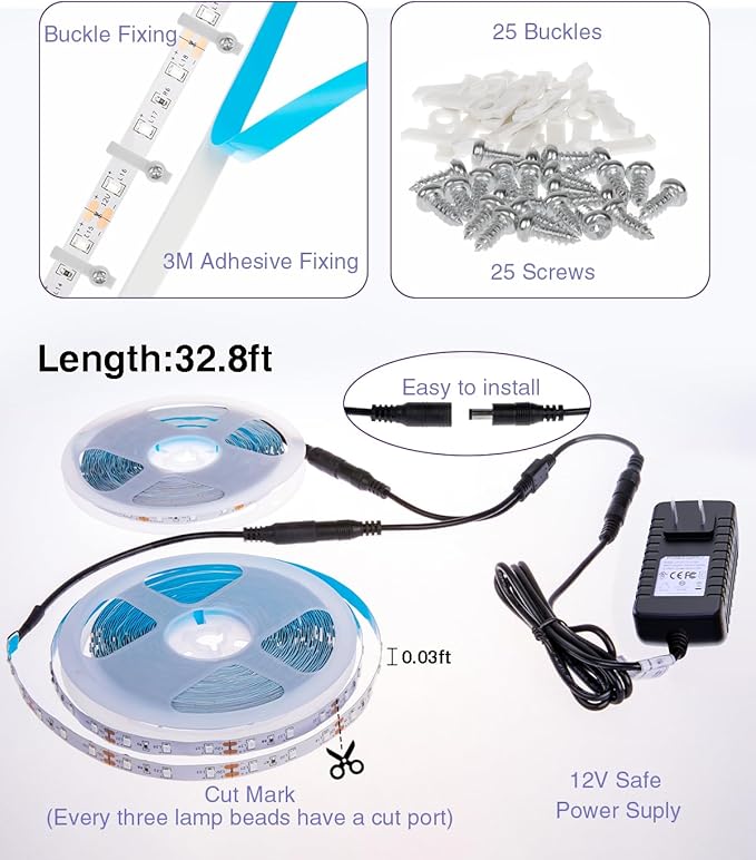 Onforu 65.6ft LED Black Light Strip, 1200 Units Lamp Beads, 12V Flexible Blacklight Fixtures, 20m LED Ribbon, Non-Waterproof Black Lights for Glow Party, Indoor Birthday Halloween Party, Body Paint