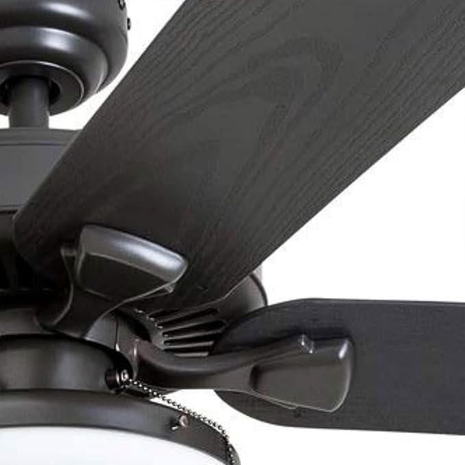 Honeywell Ceiling Fans Belmar 52 Inch Ceiling Fan With Light, Indoor/Outdoor Ceiling Fan with Pull Chain, LED Tri-Mount 5 Blade Design, ETL Damp Rated, Bronze (50512-01)