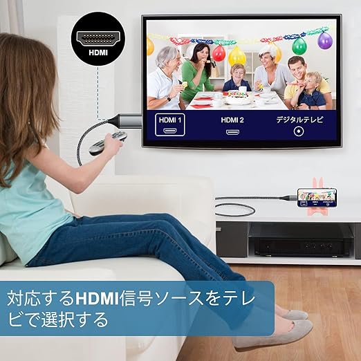 HDMI Cable for iPhone, Upgraded 1080P HDTV HDMI Cable Adapter Connector, Digital AV Video Sync Screen Compatible Converter for iPhone/i-Pad Devices, No Need Power Supply (6.6 ft, Grey)