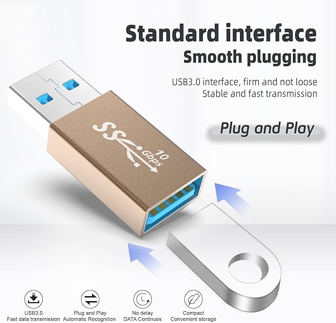 3kinds of USB 3.0 apters kit, USB 3.0 Female to Female and Male to Male and Female to Male, high Speed Convert Extension Coupler Connector converte,Gold