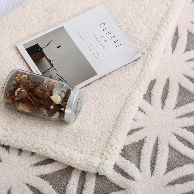 LOMAO Sherpa Fleece Blanket 90x90 Fuzzy Soft Throw Blanket Dual Sided Blanket for Couch Sofa Bed (Grey, 90''x90'')