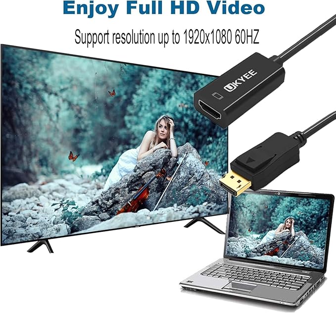 Displayport to HDMI Male to Female Adapter Black 10-Pack