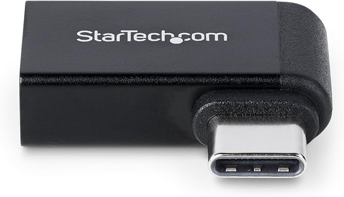 StarTech.com Right Angled USB-C to USB-A Adapter, USB 5Gbps, Compact USB-C Male to USB-A Female Adapter, Metal Housing, M/F