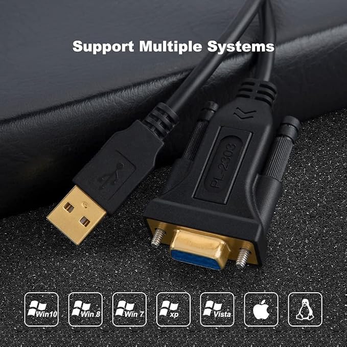 CableCreation USB to RS232 Serial Adapter with PL2303 Chip, 3.3 FT USB to DB9 Pin Female Converter Cable for Cashier Register, Modem, Scanner, Digital Cameras, CNC etc, Black