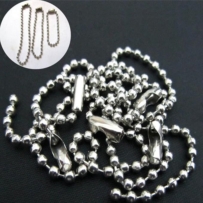4 Pack Ceiling Fan Pull Chain Extender,Each Chain Length 39-inch(1 Meter) with 8 Connectors,Standard 3 mm Diameter Beaded Ball, Fit for Ceiling Fans and Light Fixtures Factory Pull,Silvery