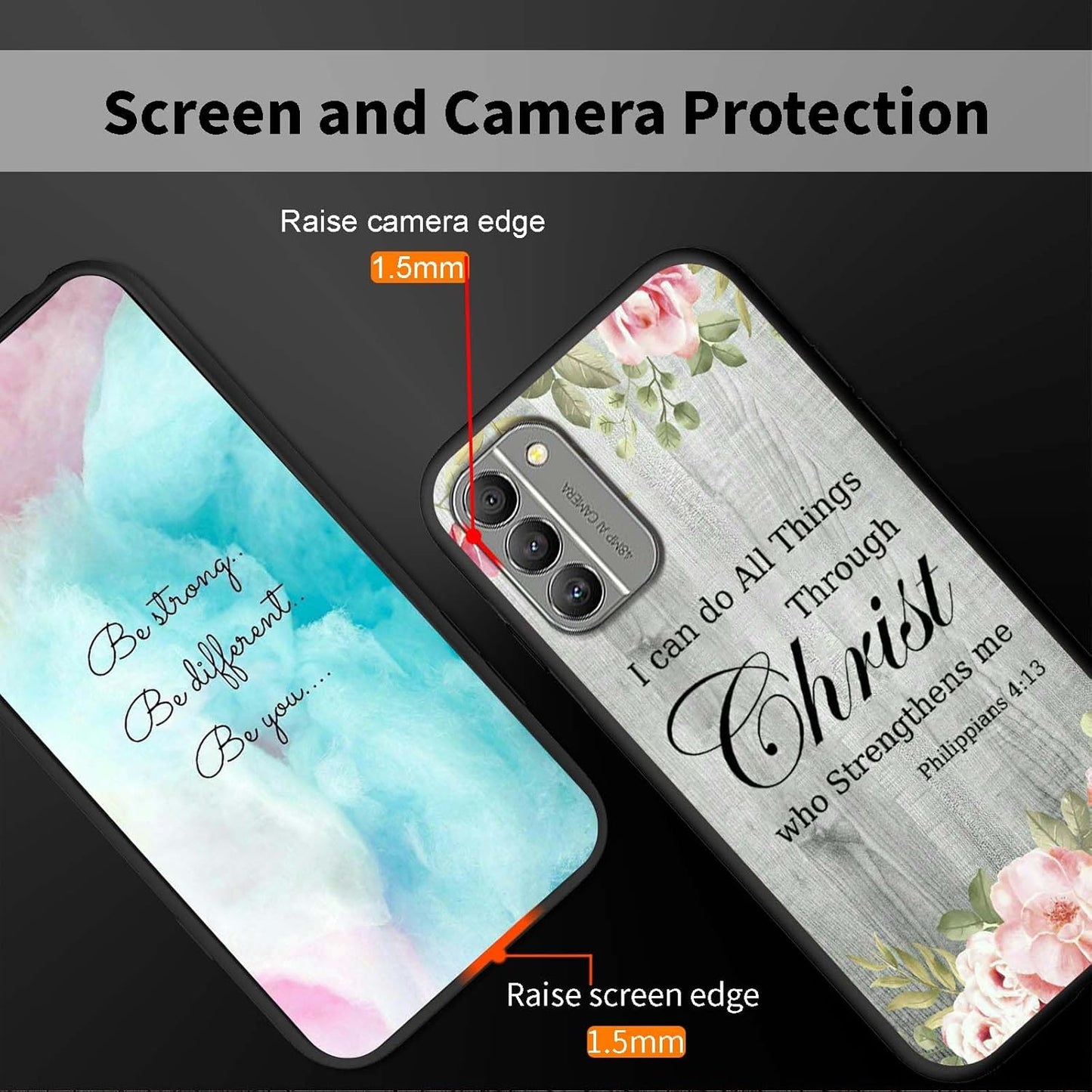 Nokia G310 5G Phone Case with Stylish Bible Verse Philippians 4-13 Pattern, Slim Soft TPU Shock-proof Protection Cover
