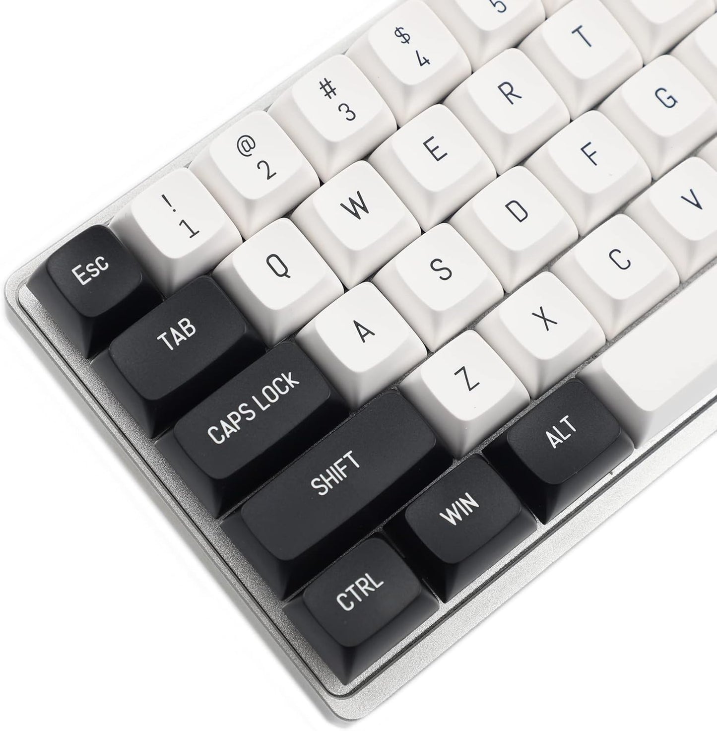 YMDK YSA Ball Shape Double Shot PBT Keycaps for MX Keyboard, 104 87 61 Melody 96 KBD75 ID80 GK64 SP84 (Black White Mix)