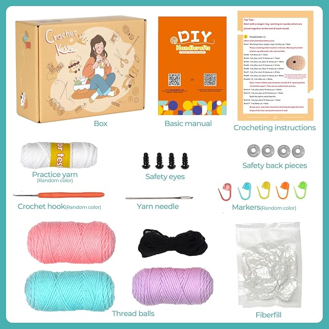 Wizardi Amigurumi DIY Crochet Kit - Rabbits F07N8-M172